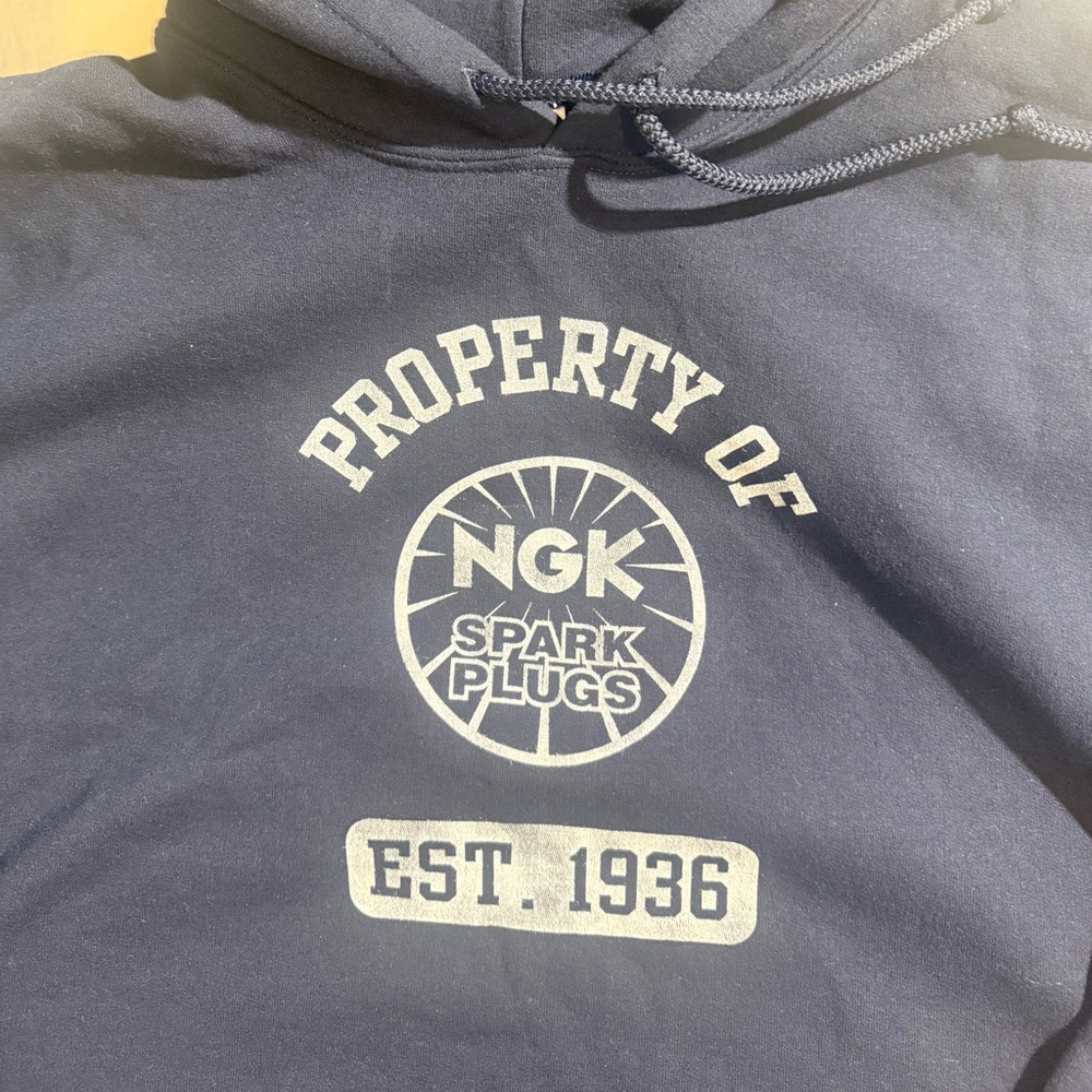 NGK Spark Plugs Hoodie Mens XL Property Of NGK Racing Automotive Graphic